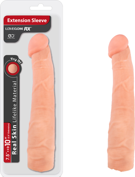 Loveclone RX Penis Extension Sleeve 10 Inch Flesh - Penis Sleeves and Extenders