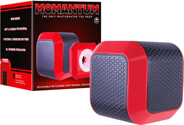 Momantum The Cube Rechargeable Automatic Male Masturbator Red / Black - Masturbators and Strokers