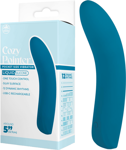 Excellent Power Cozy Pointer 10 Function G Spot Silicone Vibrator Blue - G-Spot Vibrators