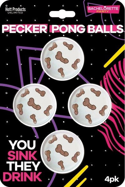 Bachelorette Party Pecker Dick Shaped Beer Pong Balls - Party Gifts and Novelties