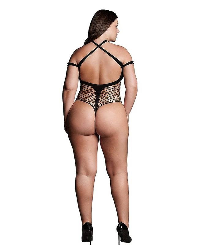 Le Desir Shade Leda XIII Body with Crossed Neckline and Off Shoulder Straps Black - Teddies and Bodysuits