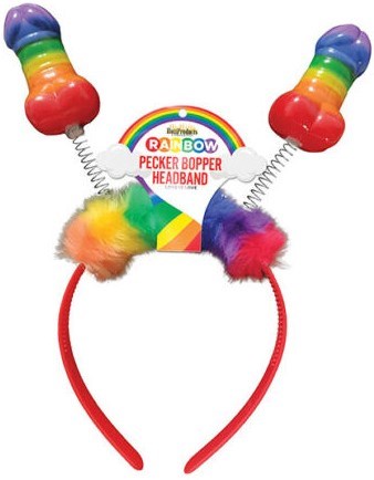 Rainbow Pecker Shape Bopper Headband - Party Gifts and Novelties