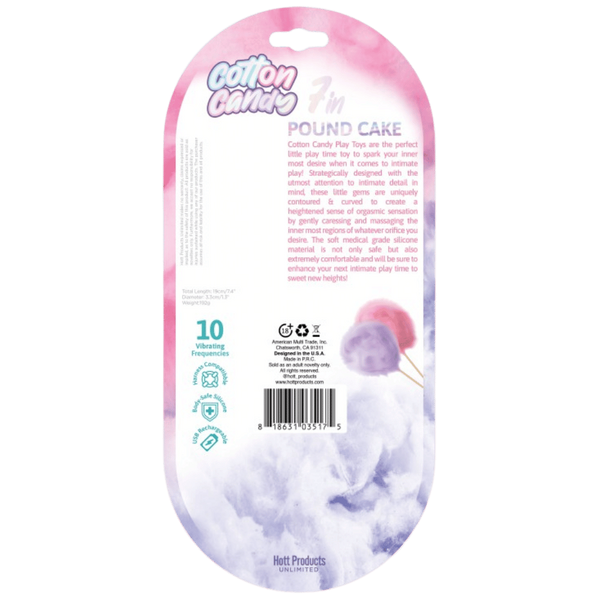 Hott Products Poundcake 10 Function Vibrating Dildo Cotton Candy - Vibrating Dildos