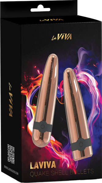 La Viva Quake Shell Multi Function Bullet Vibrator Rose Gold - Bullet Vibrators