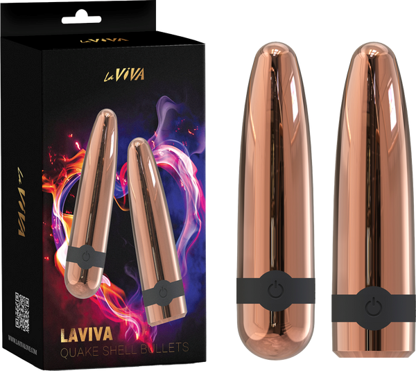 La Viva Quake Shell Multi Function Bullet Vibrator Rose Gold - Bullet Vibrators