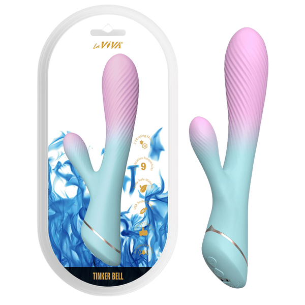 La Viva Tinker Bell USB Rechargeable Rabbit Vibrator Pink / Blue - Rabbit Vibrators