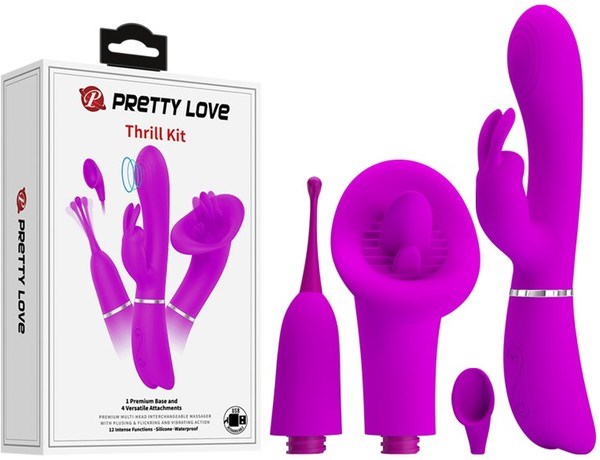 Pretty Love Velvety Silicone & Vibrating Thrill Kit Purple - Sex Kits