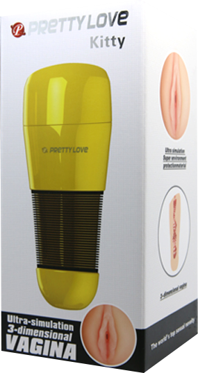 Pretty Love Kitty Vagina Automatic Male Masturbator Gold - Masturbators and Strokers