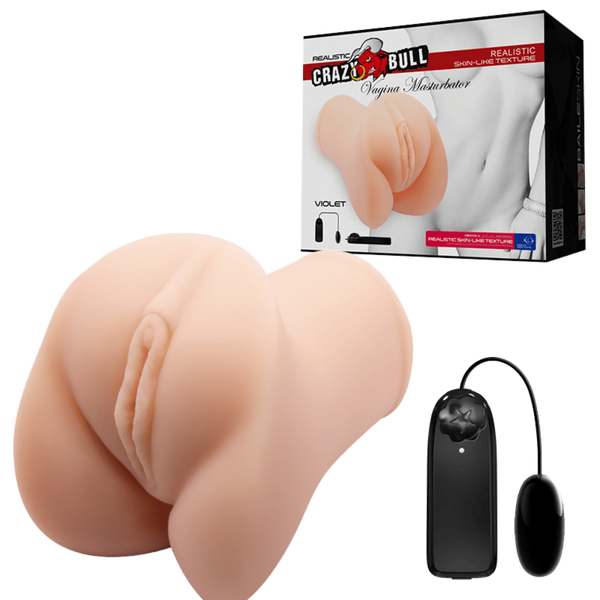 Crazy Bull Violet Vibrating Vagina Male Masturbator Flesh - Masturbators and Strokers