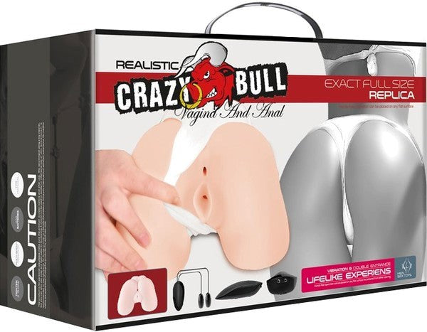 Crazy Bull Back door Vibrating Vagina & Anal Stimulator Flesh - Realistic Butts And Vaginas