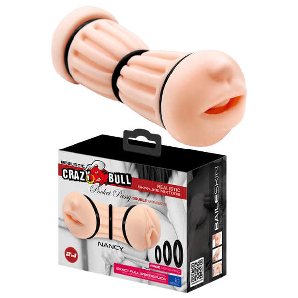 Crazy Bull Nancy Pocket Pussy Double Ended Male Masturbator Flesh - Realistic Butts And Vaginas