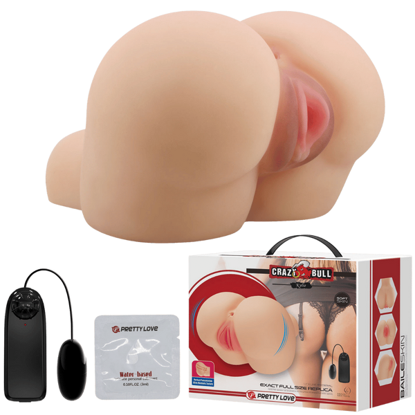 Crazy Bull Kylie Vaginal & Anus Vibrating Male Stroker Flesh - Realistic Butts And Vaginas