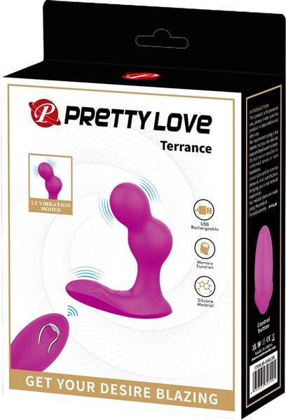 Pretty Love Terrance Flexible Remote Controlled Anal Vibrator Massager Purple - Anal Vibrators