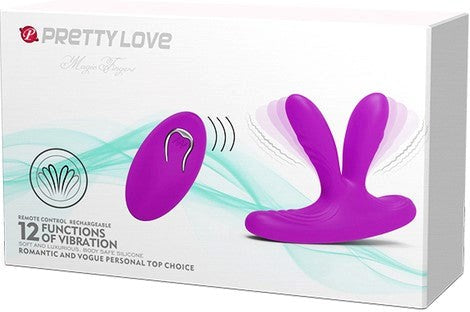 Pretty Love Magic Finger 12 Function Remote Control Clitoral Vibrator Purple - Clit Ticklers and Pulsators