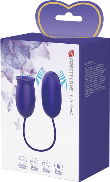 Pretty Love Daisy Youth Multi Function Vibrating Love Egg Purple - Love Eggs and Kegel Exercisers