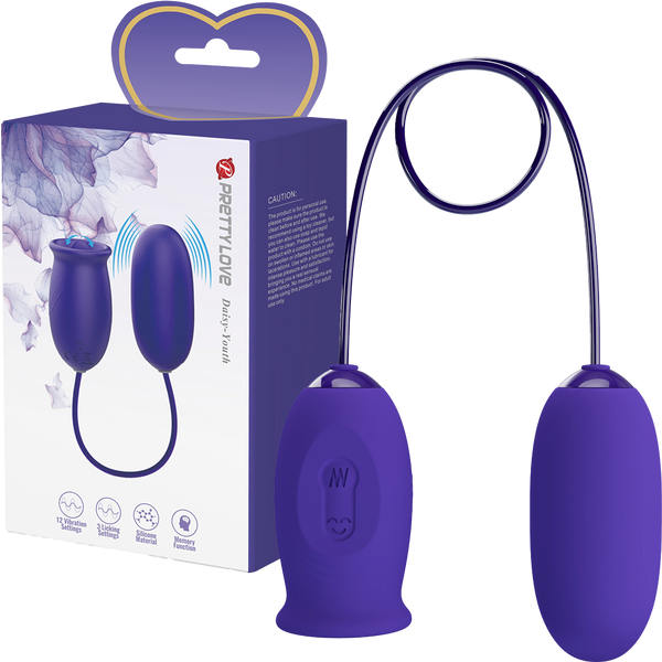 Pretty Love Daisy Youth Multi Function Vibrating Love Egg Purple - Love Eggs and Kegel Exercisers
