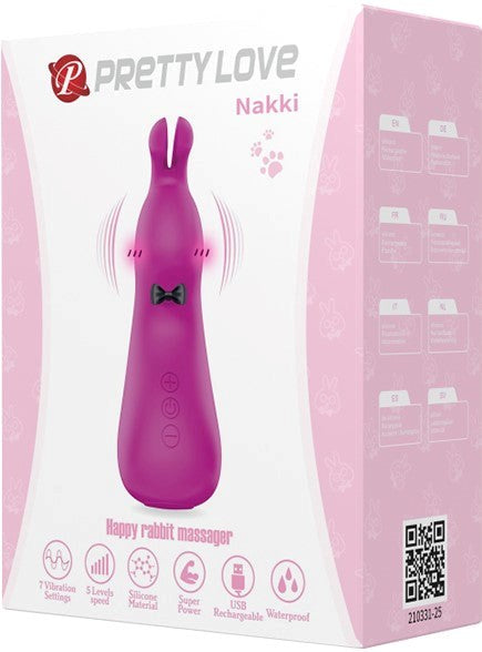 Pretty Love USB Rechargeable Nakki Personal Massager Purple - Rabbit Vibrators
