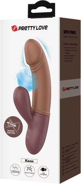Pretty Love Kane Rechargeable Rabbit Shape G Spot Massager Brown - Rabbit Vibrators