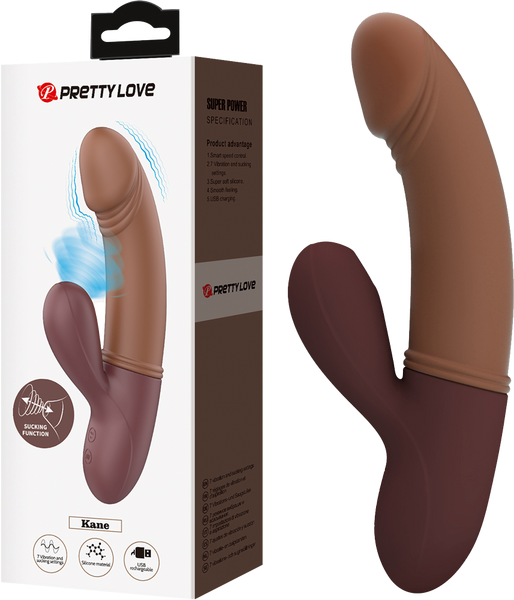 Pretty Love Kane Rechargeable Rabbit Shape G Spot Massager Brown - Rabbit Vibrators