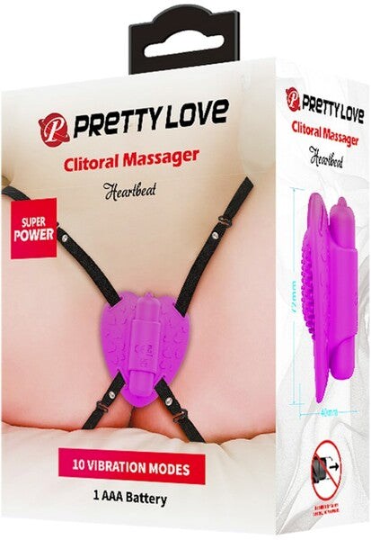 Pretty Love Heartbeat Vibrating Clitoral Massager Purple - Clit Ticklers and Pulsators