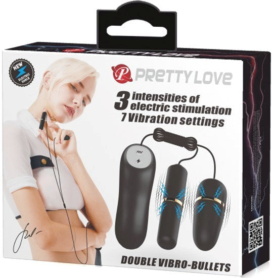 Pretty Love Double Vibro Bullets Massager Black - Bullet Vibrators