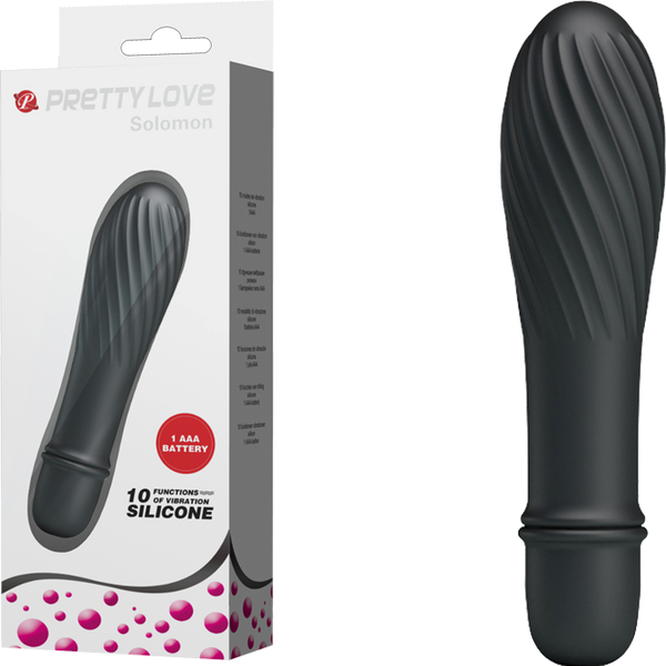 Pretty Love Solomon 10 Function G Spot Silicone Vibrator Black - G-Spot Vibrators