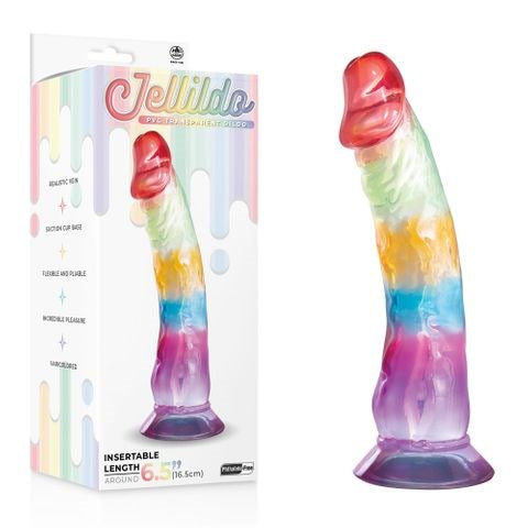 Excellent Power Jellido Multi Coloured 16.5 cm Suction Cup Realistic Dildo - Realistic Dildos