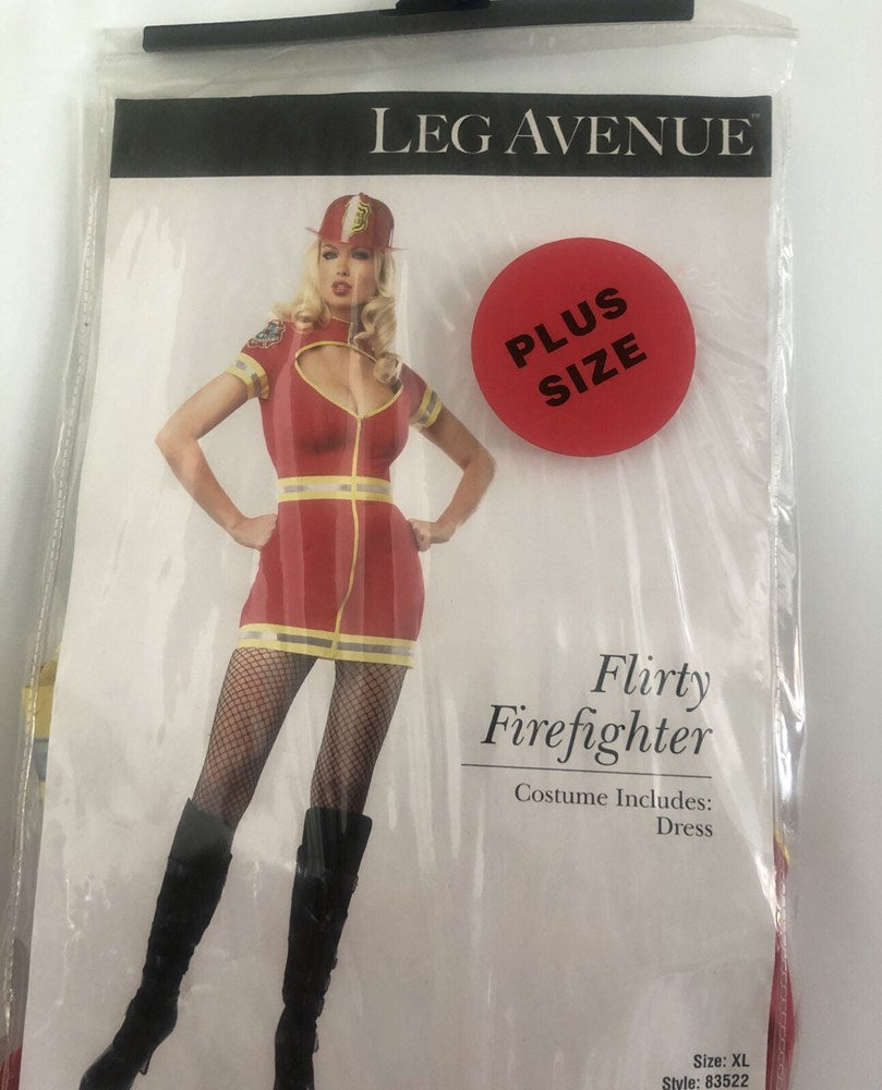 Leg Avenue Womens XLarge Sexy Red Firefighter Halloween Costume Romper Black - Fancy Dress Ups