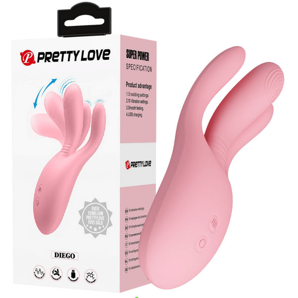 Pretty Love Diego Rechargeable 10 Function G Spot Vibrator Pink - G-Spot Vibrators