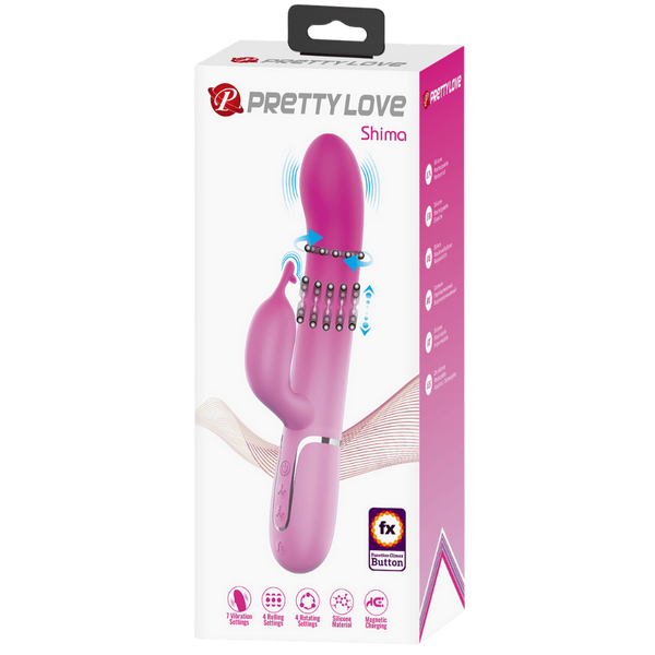 Pretty Love Shima Rechargeable 7 Function Rabbit Vibrator Pink - Rabbit Vibrators