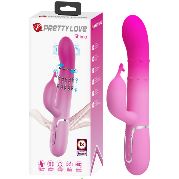Pretty Love Shima Rechargeable 7 Function Rabbit Vibrator Pink - Rabbit Vibrators