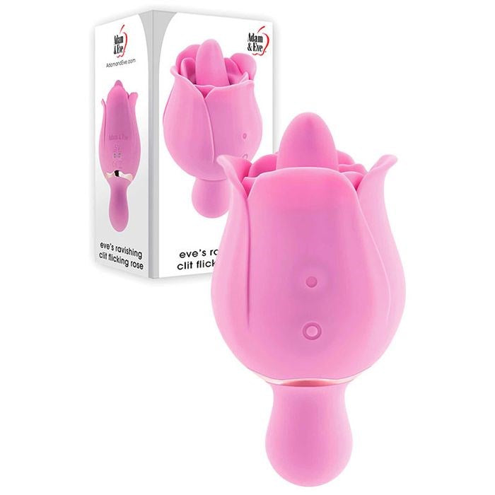 Adam and Eve EVES RAVISHING CLIT FLICKING ROSE Clitoral Stimulator Pink - Clit Ticklers and Pulsators