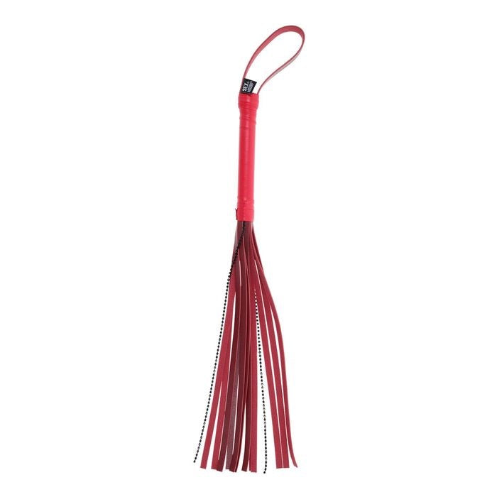 Sportsheets S&M Exs & Ohs Crystal BDSM Flogger Whip Red - Whips And Crops