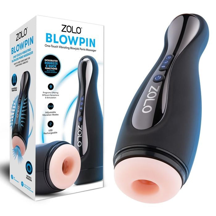 Zolo Blowpin Auto Sucking and Vibrating Male Masturbator Flesh - Masturbators and Strokers