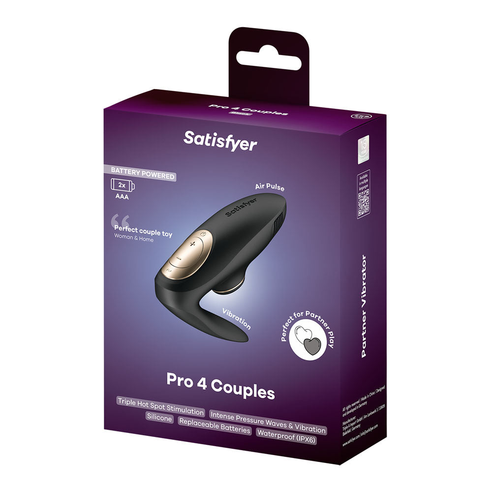 Satisfyer Pro 4 Battery Series U-Shaped Couples Vibrator - Clit Ticklers and Pulsators