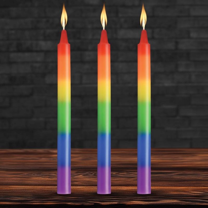 Master Series Pride Candles 3 Piece Rainbow Drip Candle - Sex Pheromones and Perfumes