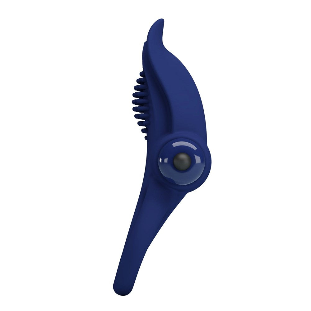 Pretty Love Bronson Silicone Vibrating Cock Ring Navy Blue - Vibrating Cock Rings