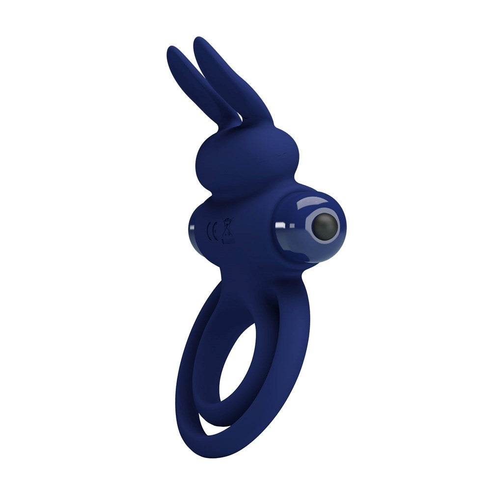 Pretty Love Darey Powerful Vibrating Dick Ring Navy Blue - Vibrating Cock Rings