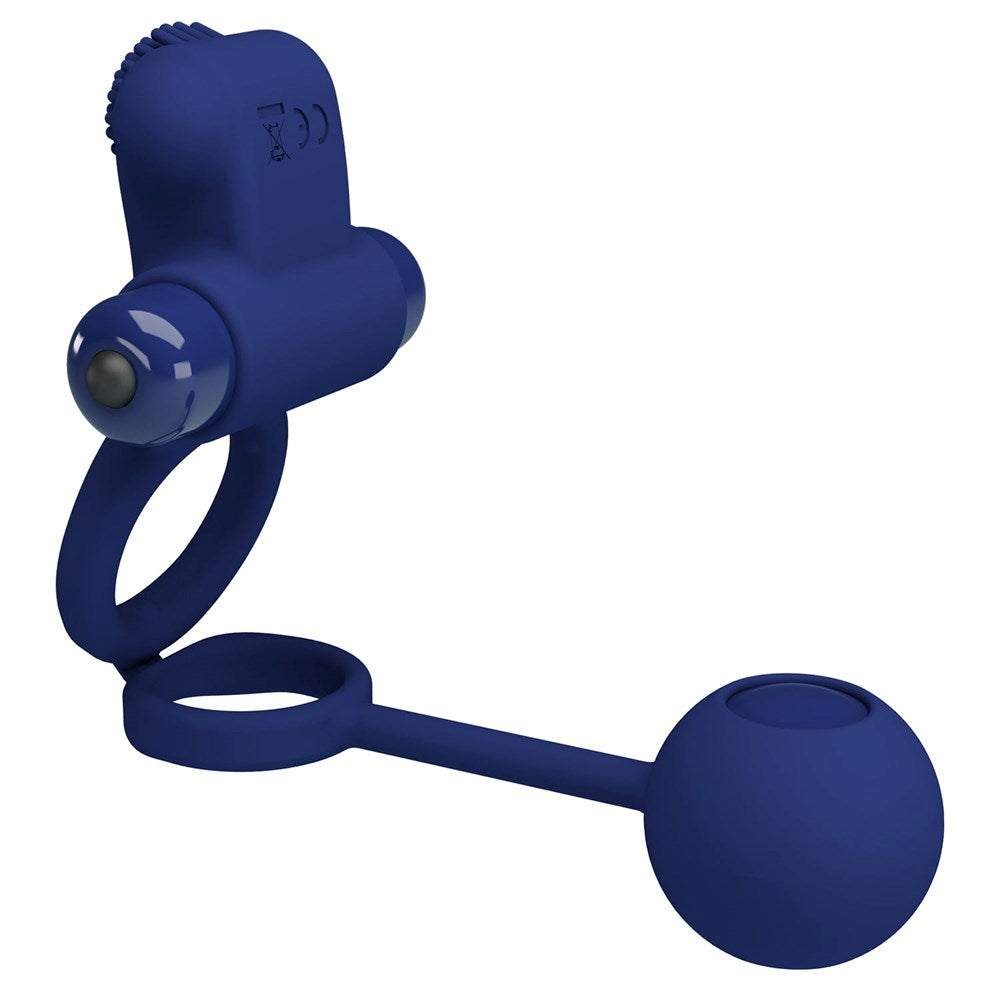 Pretty Love Remington Powerful Mens Cock Ring Navy Blue - Vibrating Cock Rings