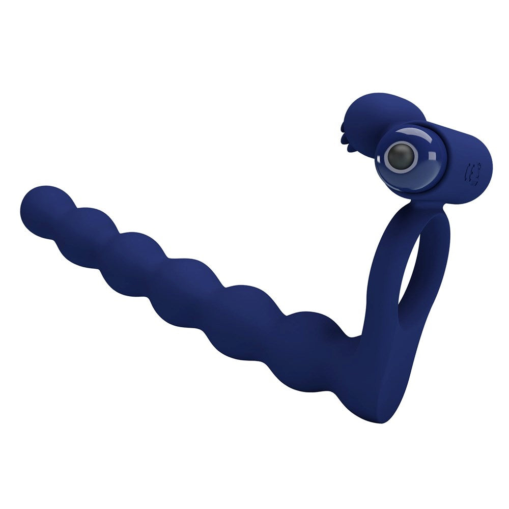 Pretty Love Ajmal Vibrating Mens Cock Ring Navy Blue - Vibrating Cock Rings