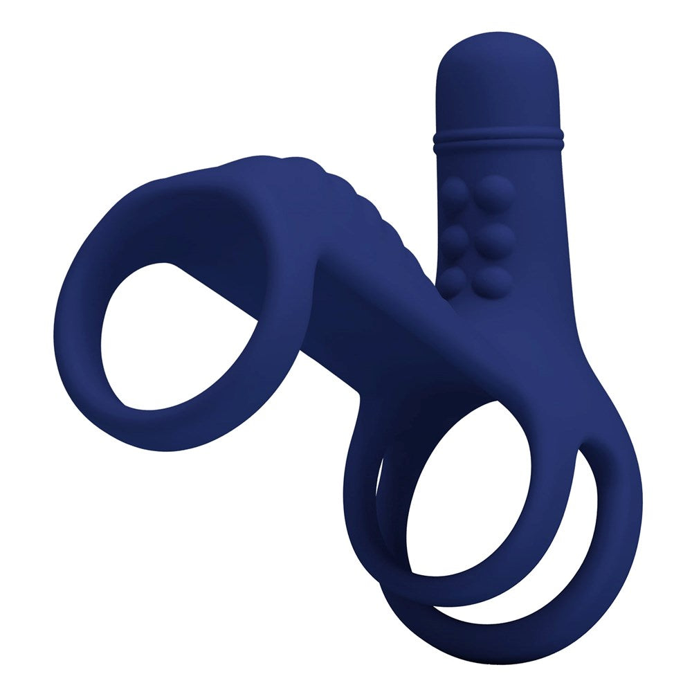 Pretty Love Elish Powerful Male Penis Ring Navy Blue - Vibrating Cock Rings