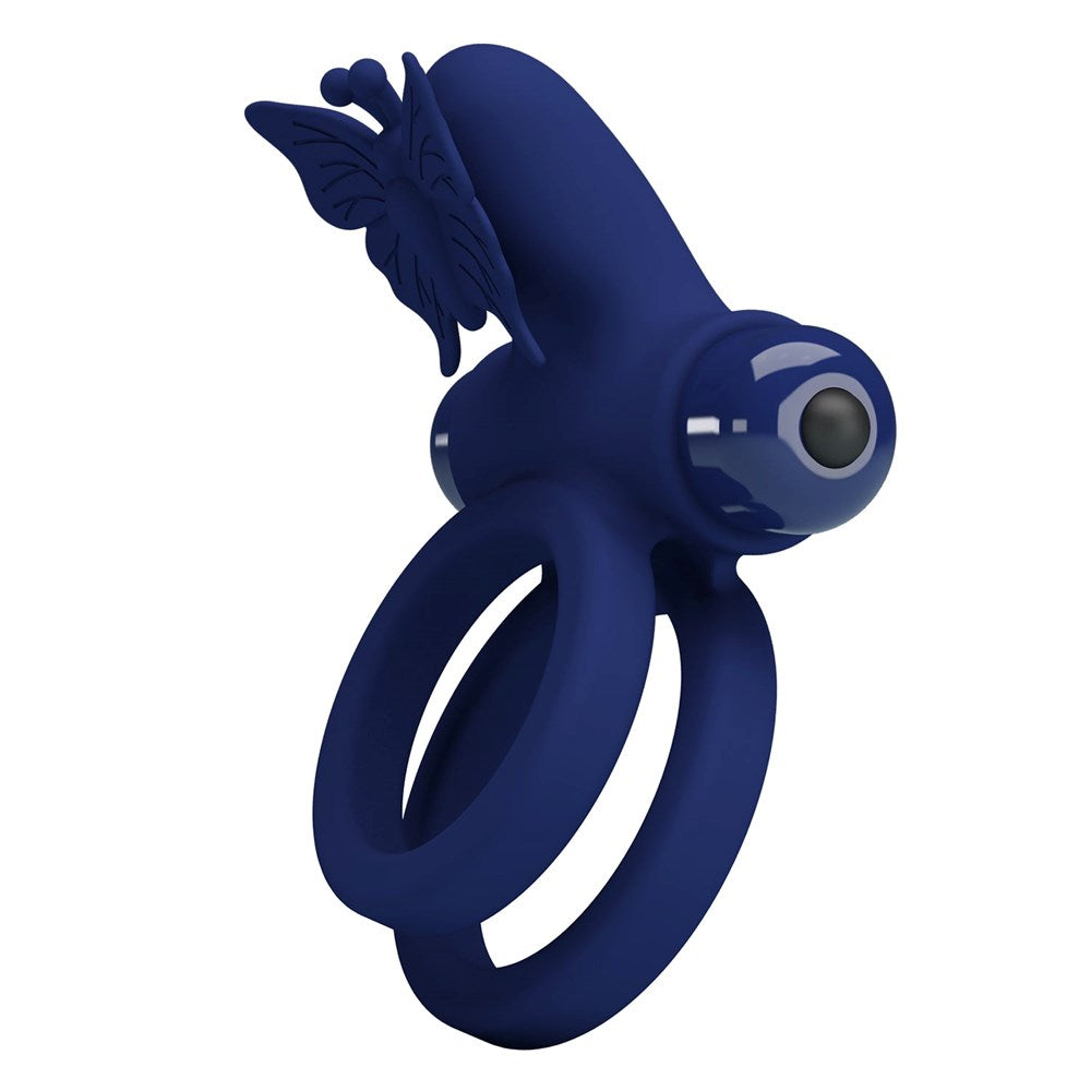 Pretty Love Jamele 10 Functions Cock Ring Navy Blue - Vibrating Cock Rings