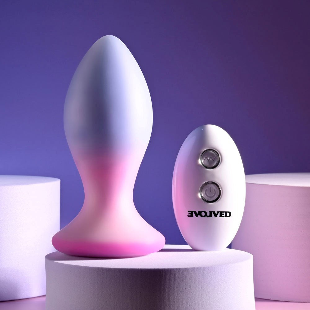Evolved PARADISE Rechargeable Butt Plug Pink/Purple - Butt Plugs