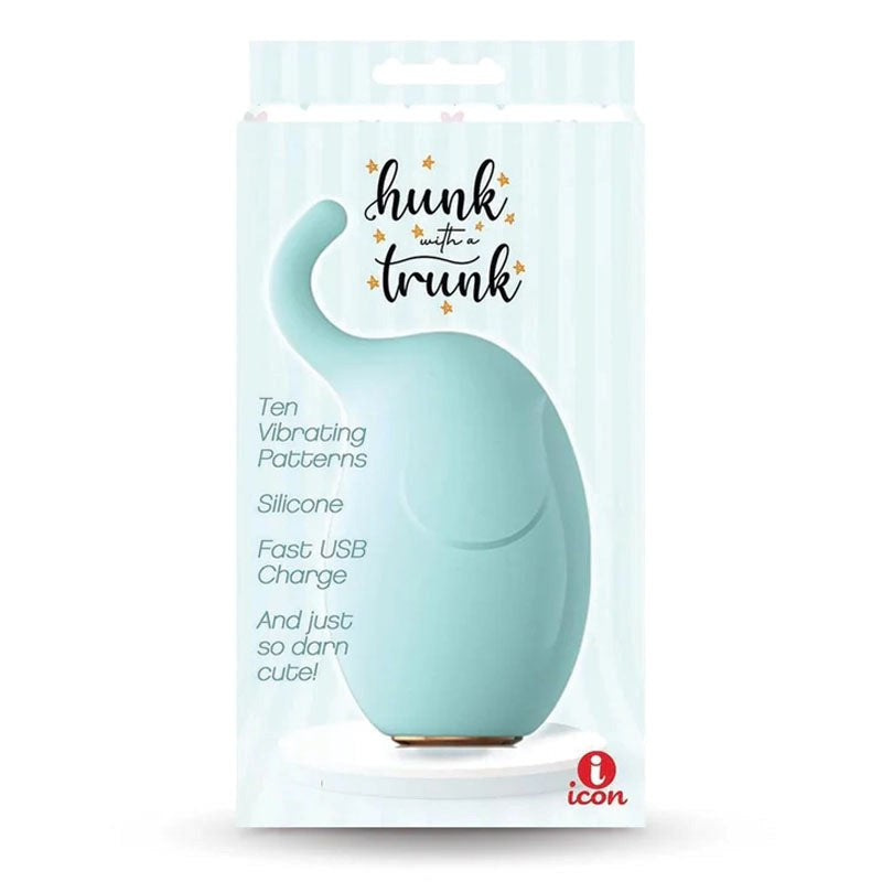 Icon Brands Buzzy Buddy Hunk With A Trunk Clitoral Vibe Aqua - Clit Ticklers and Pulsators