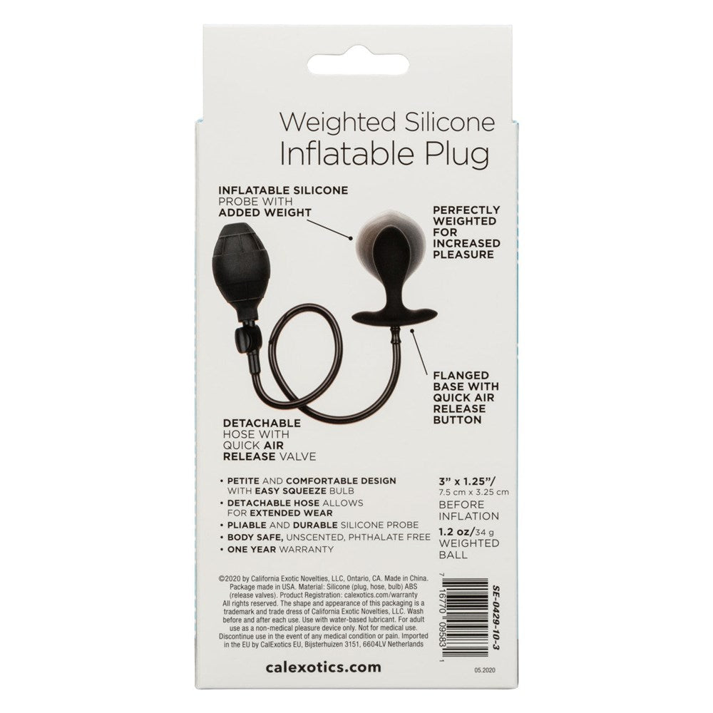 California Exotics Weighted Inflatable Butt Plug Black - Butt Plugs
