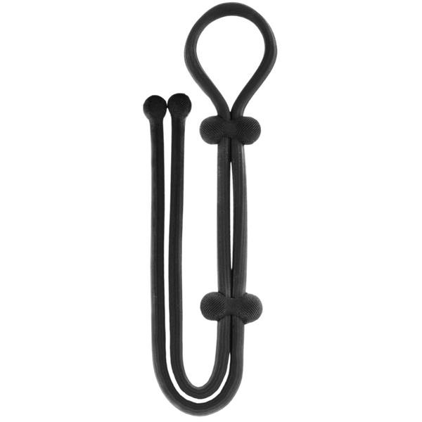Jet Horny Adjustable Cock Ring with Ball Strap Black - Stretchy Cock Rings
