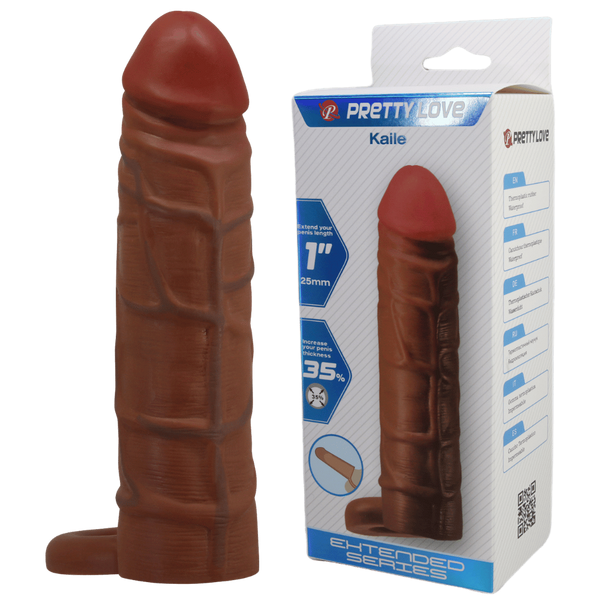 Pretty Love Kaile 7 Inch Penis Extensions Sleeve Tan - Penis Sleeves and Extenders