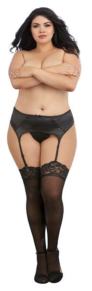 Dream Girl Sheer Thigh High Stockings Black - Fishnet and Thigh Highs