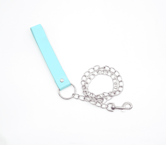 Berlin Baby Turquoise Leather Handle Chain Lead