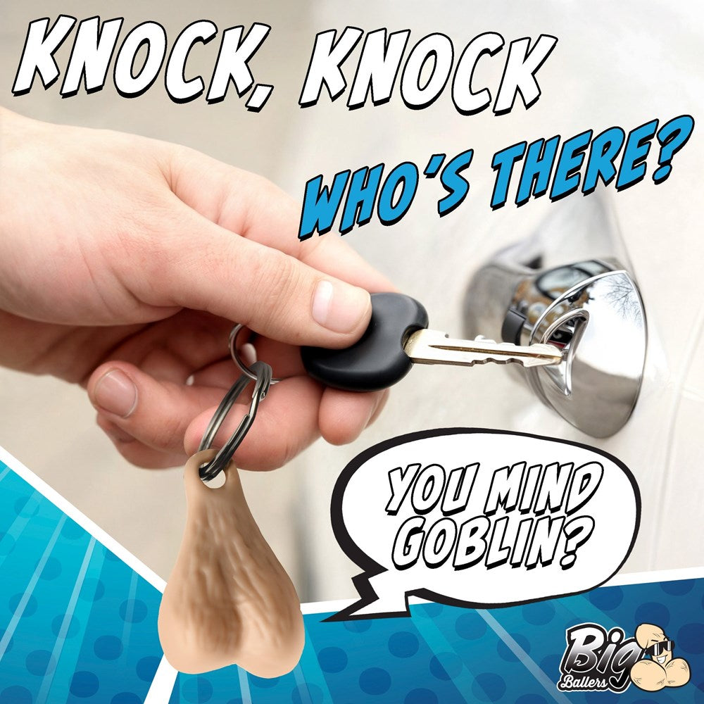 XR Brands Big Ballers Nuts Novelty Keychain - Party Gifts and Novelties